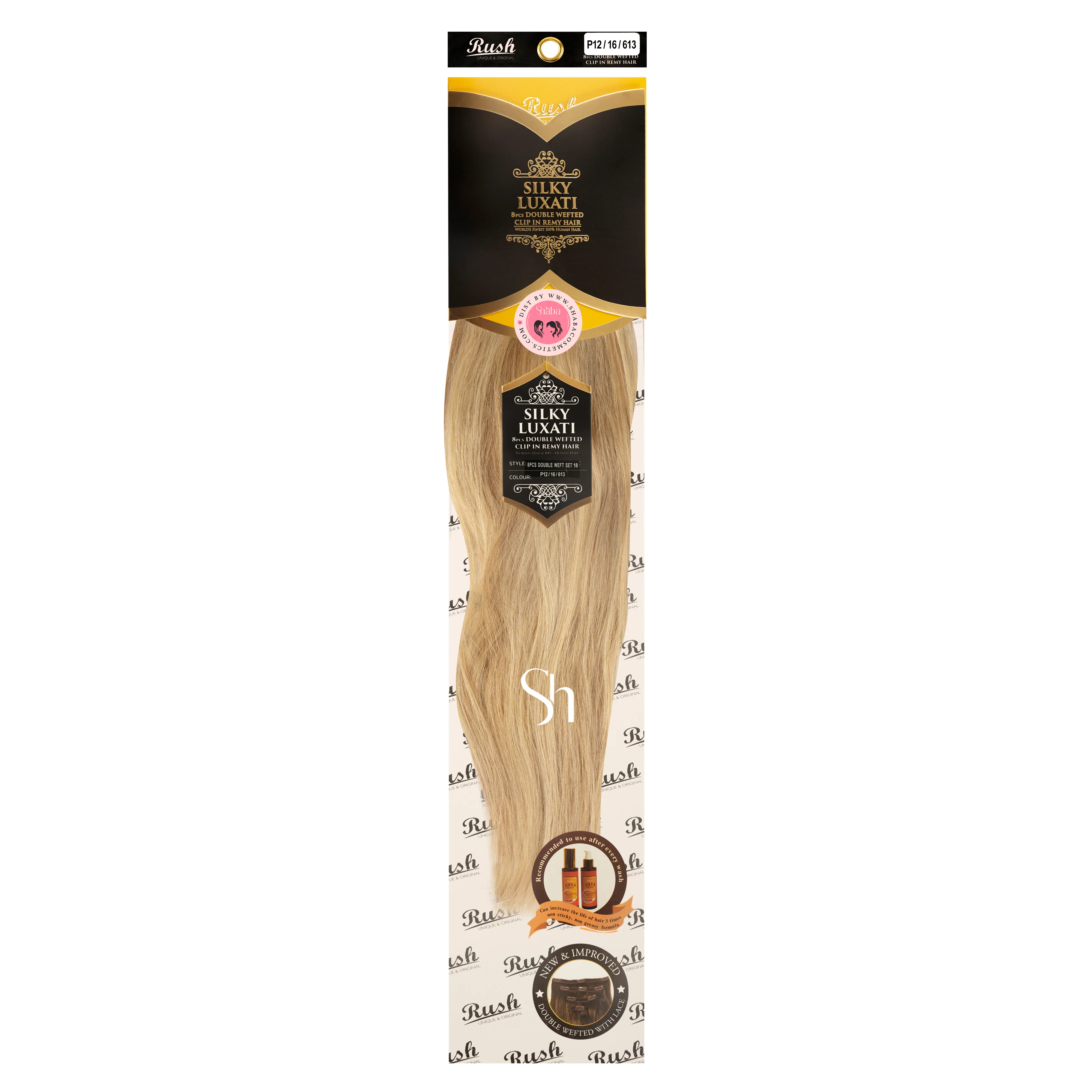 RUSH Silky Luxati 18" Straight 8pcs Double Wefted Clip-In Remy 100% Human Hair - Image 19