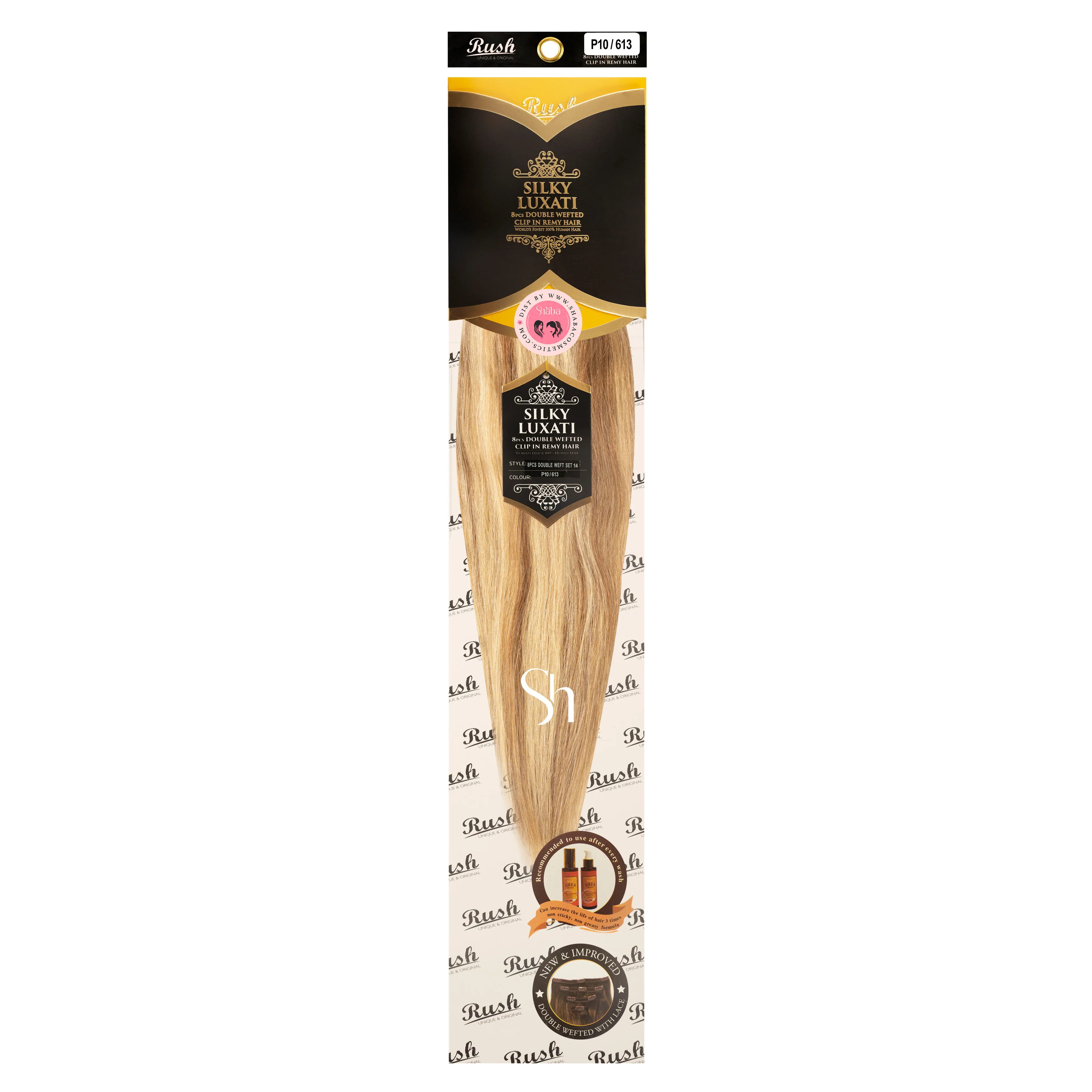 RUSH Silky Luxati 14" Straight 8pcs Double Wefted Clip-In Remy 100% Human Hair - Image 20