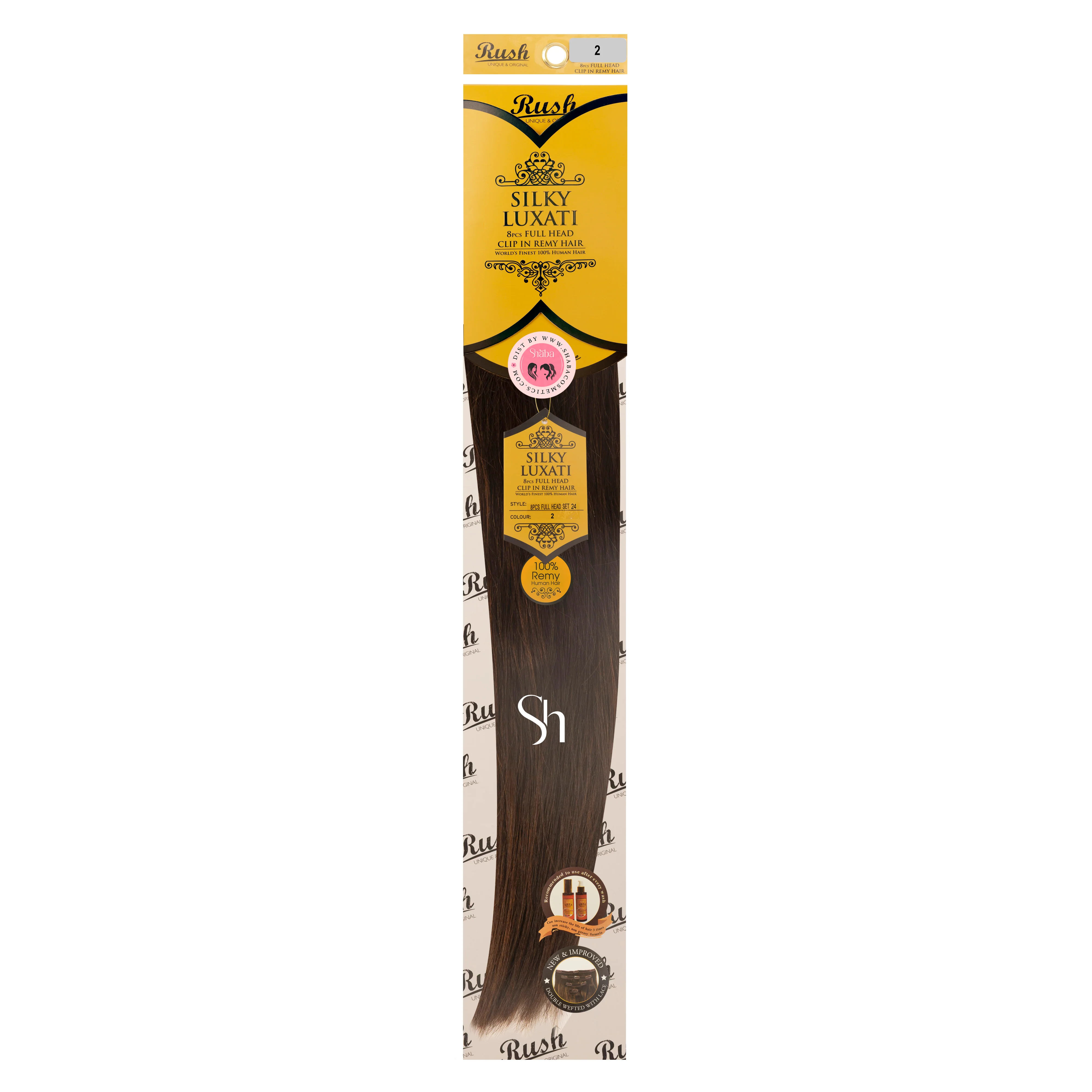 RUSH Silky Luxati 24" Straight 8pcs Full Head Clip-In 100% Human Remy Hair - Image 3