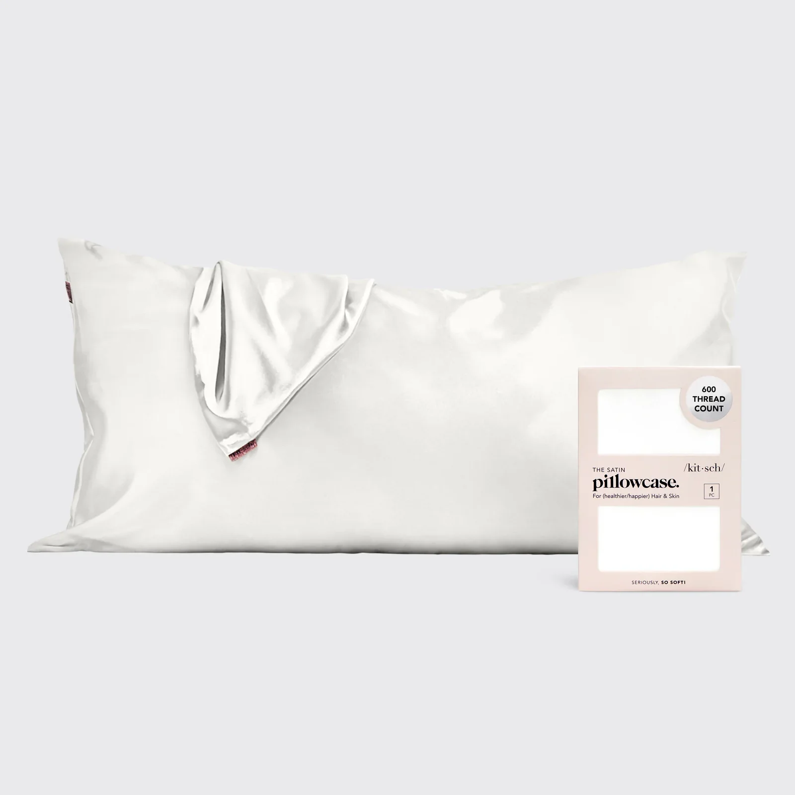 Kitsch Satin Pillowcase in Ivory - Image 2