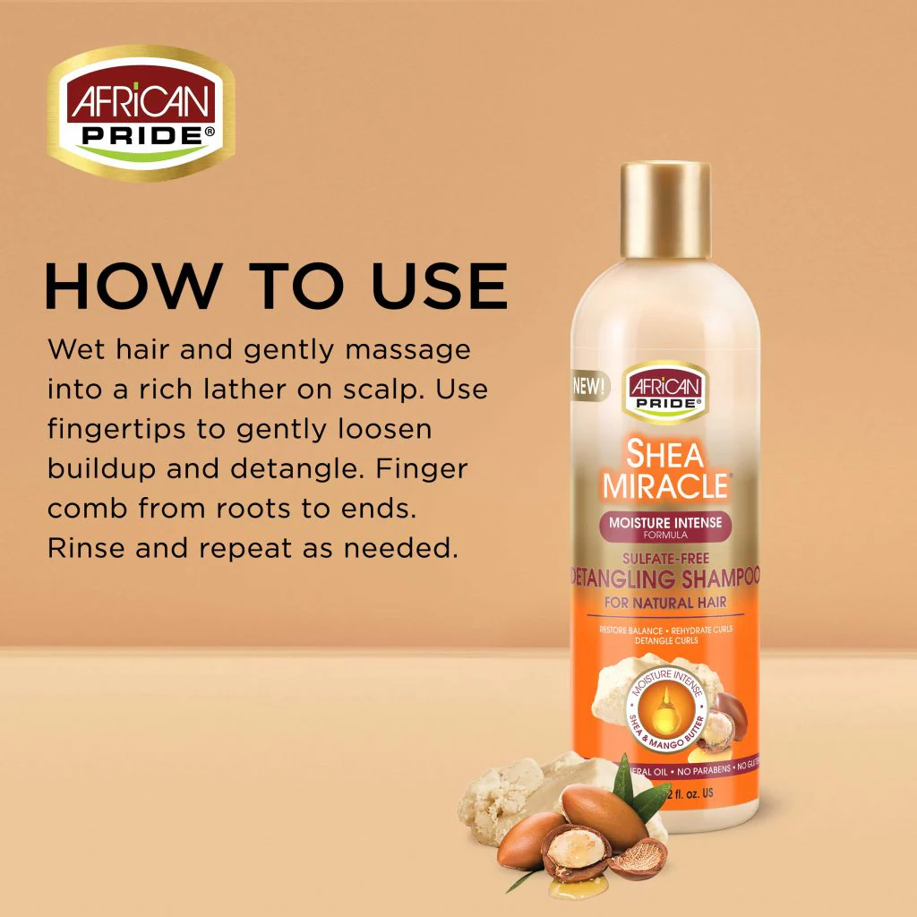African Pride Shea Miracle Detangling Shampoo 355ml/12oz - Image 3