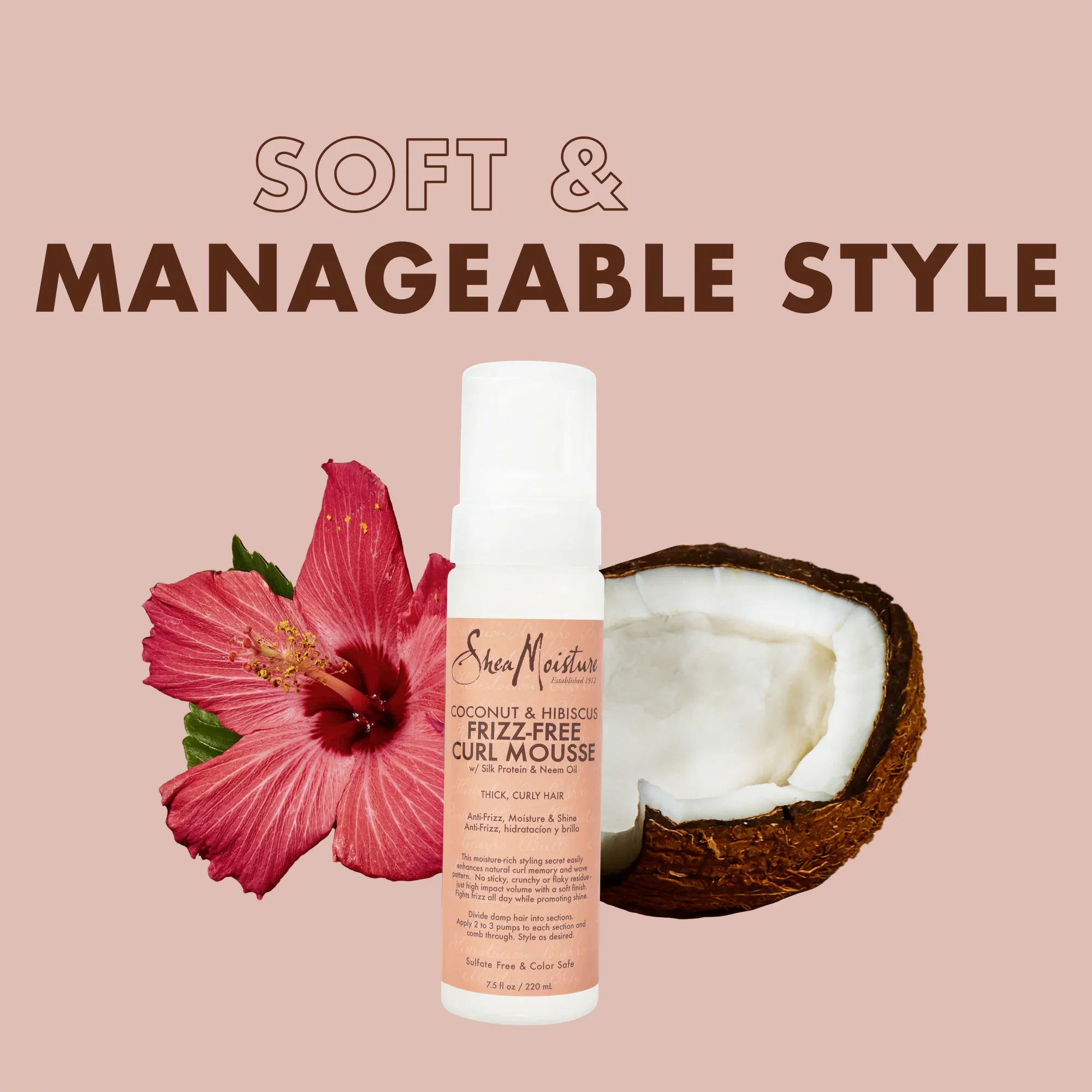 Shea Moisture Coconut & Hibiscus Curl Mousse 222ml - Image 7