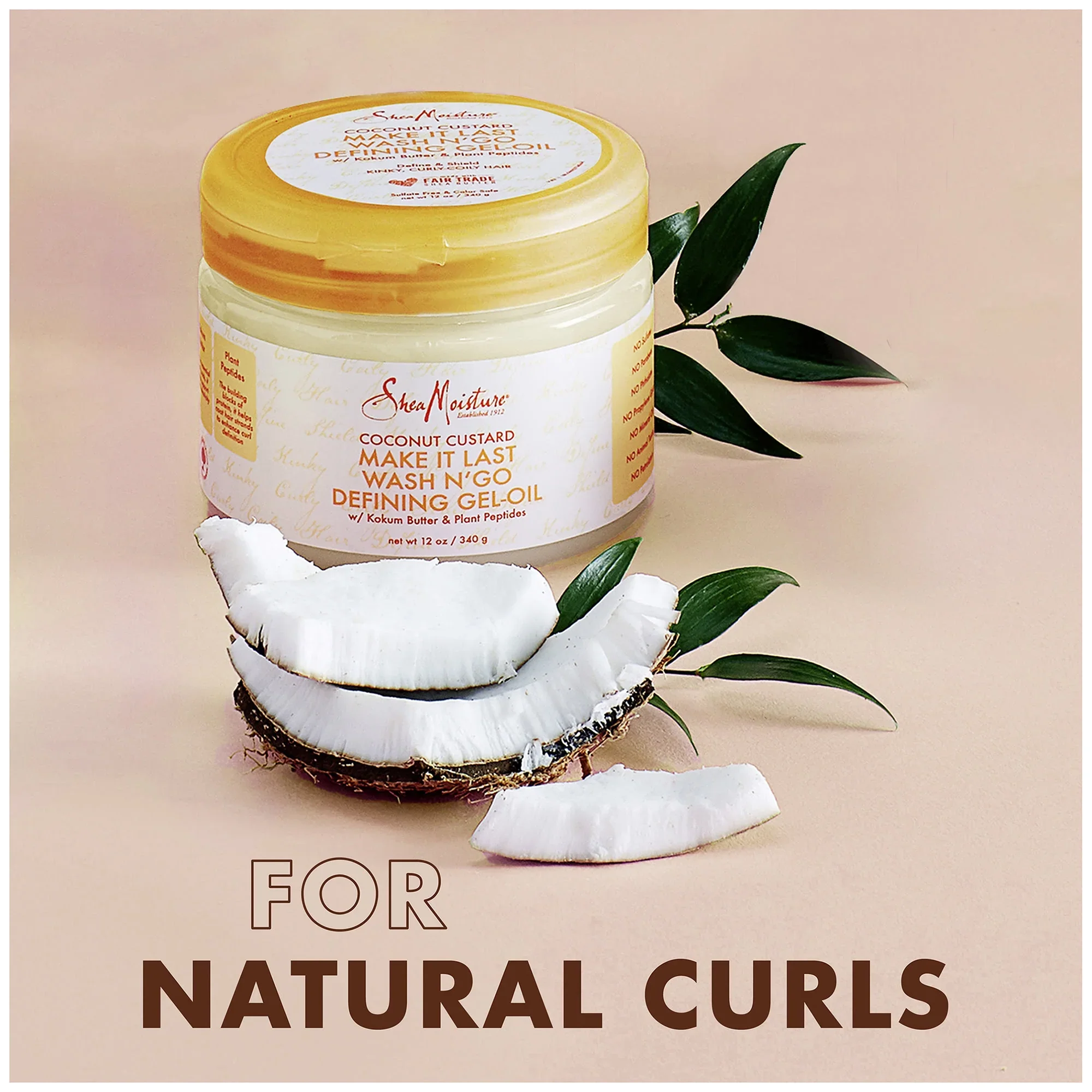 Shea Moisture Coconut Custard Make It Last Wash N' Go Defining Gel-Oil 340g - Image 4