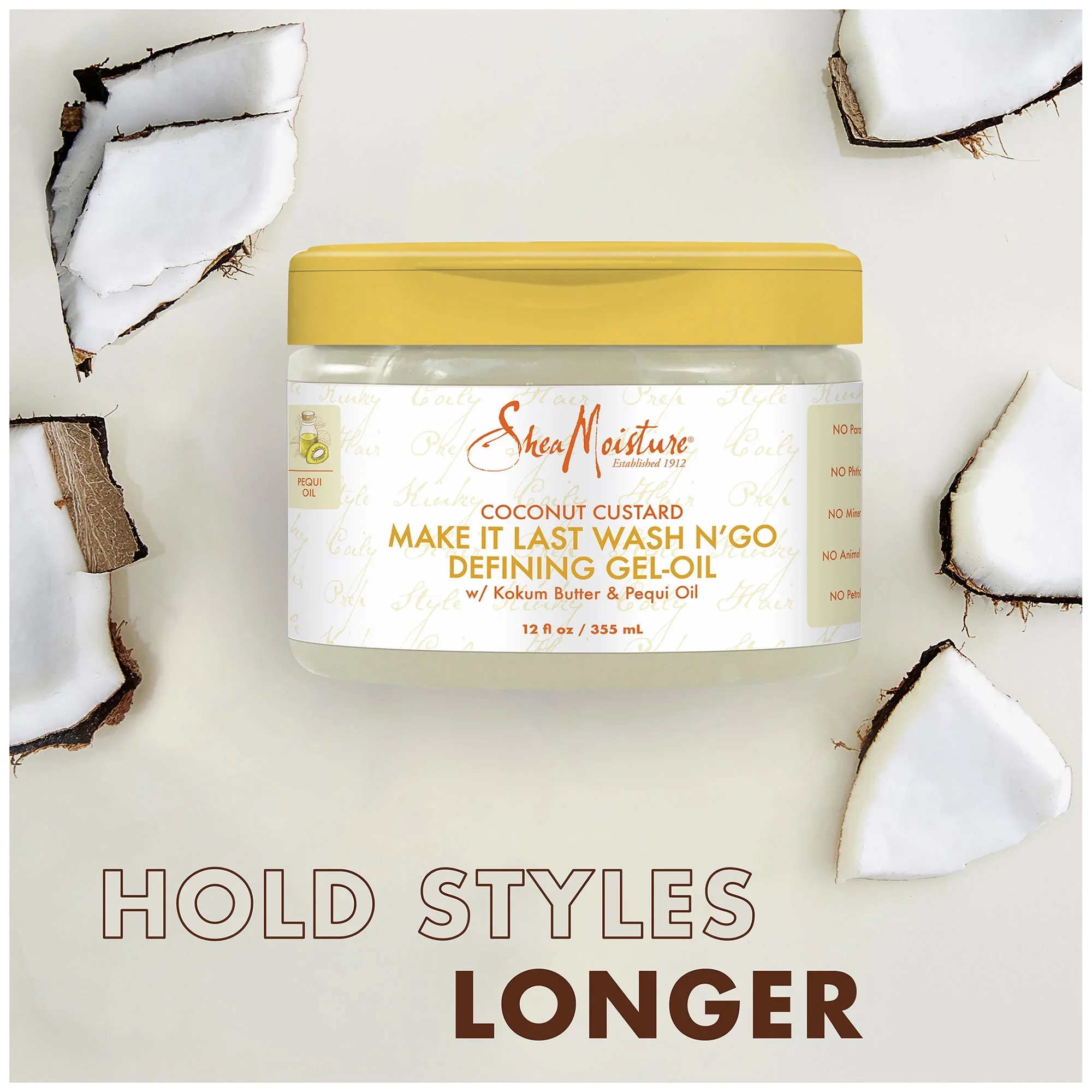 Shea Moisture Coconut Custard Make It Last Wash N' Go Defining Gel-Oil 340g - Image 5