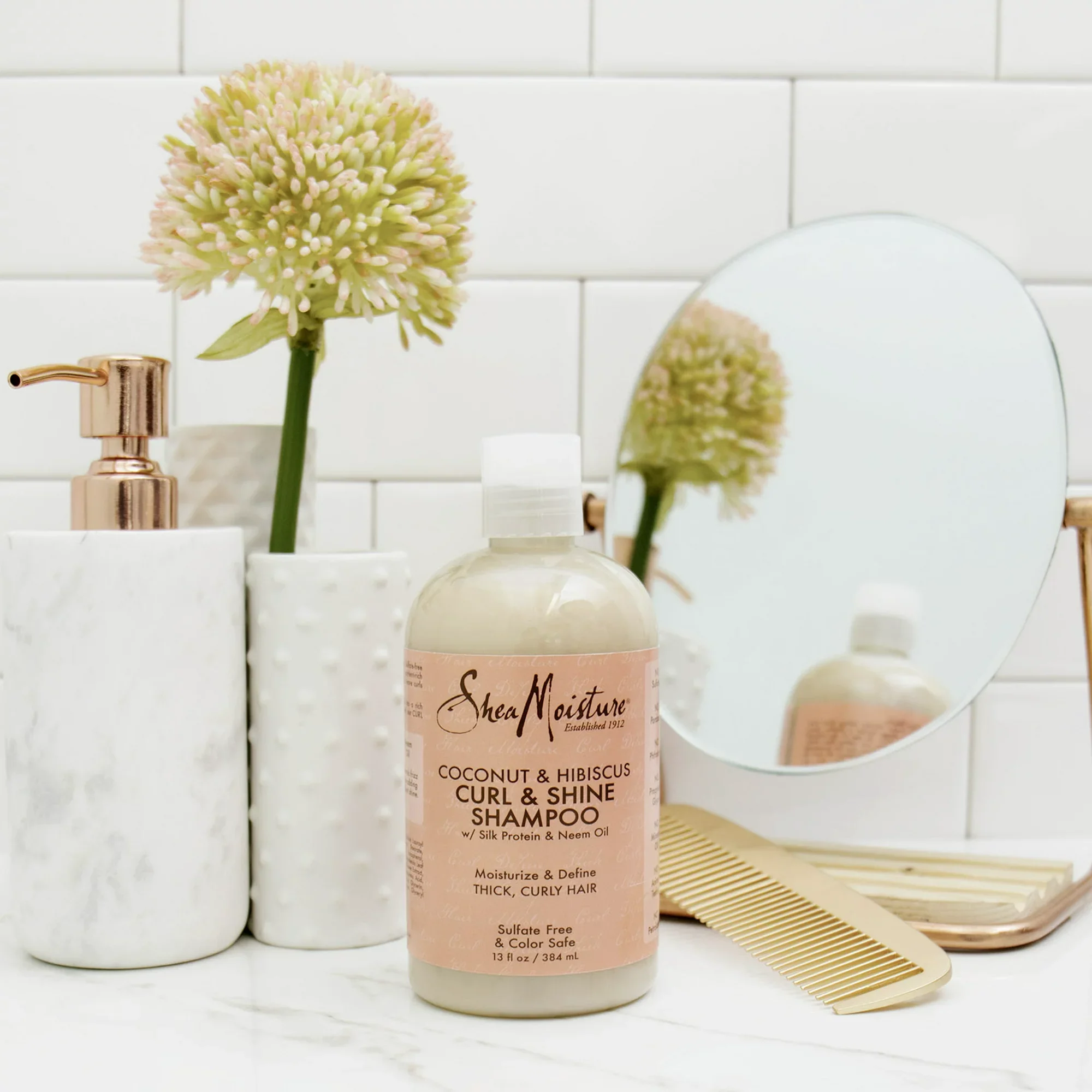 Shea Moisture Coconut & Hibiscus Curl & Shine Shampoo 379ml - Image 11