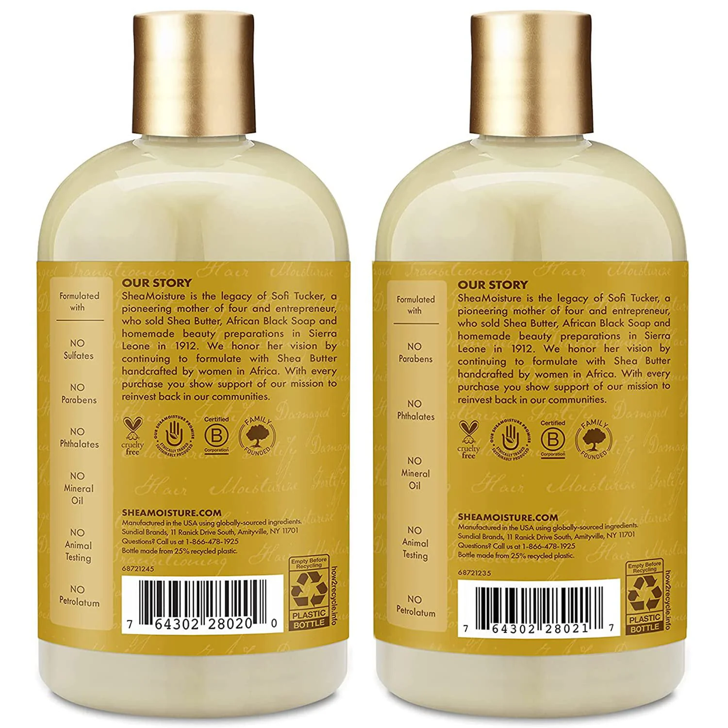 Shea Moisture Raw Shea Butter Set Shampoo 384ml and Conditioner 384ml - Image 2