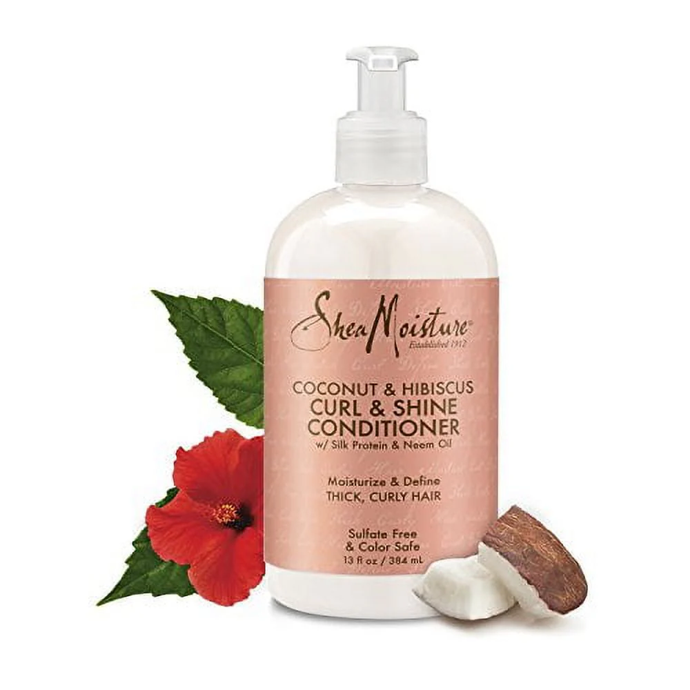 Shea Moisture Coconut & Hibiscus Curl & Shine Shampoo 384ml and Conditioner 384ml Set - Image 3