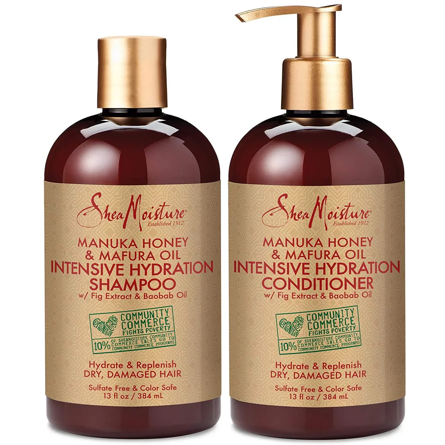 Shea Moisture Manuka Honey & Mafura Oil Set Shampoo 384ml and Conditioner 384ml