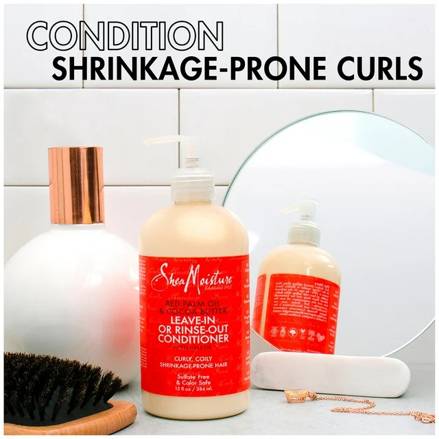 Shea Moisture Conditioner Red Palm Oil and Cocoa Butter for Curly Hair with Flaxseed Oil 384ml - Image 3