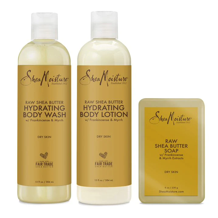 Shea Moisture Hydrating Bath And Body Kit Hydrating Body Wash 384ml Body Lotion 384ml Soap 230g