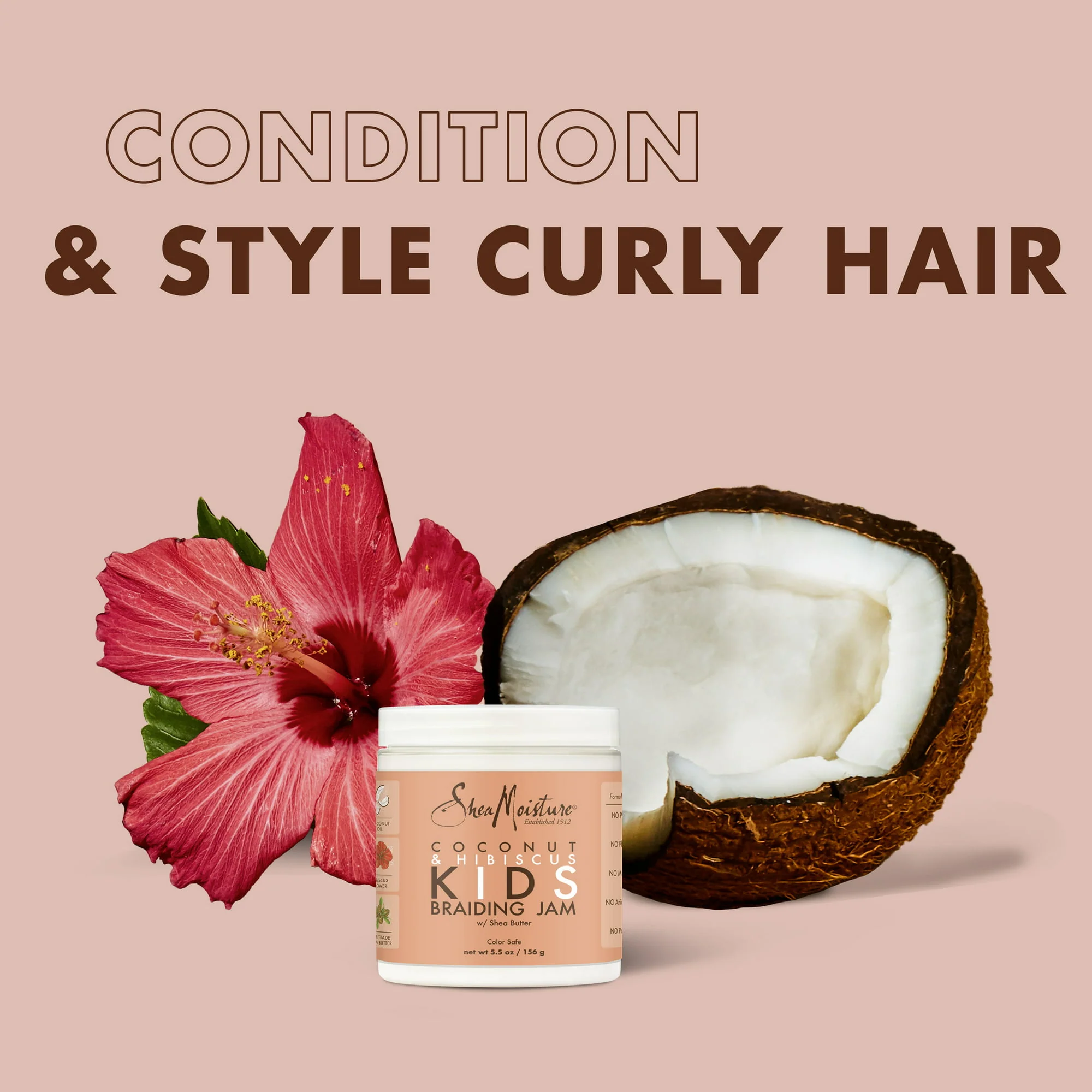 Shea Moisture Kids Braiding Jam Hair Gel Coconut and Hibiscus 156g - Image 4