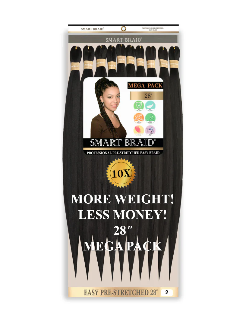 Smart Braid Pre-Stretched Braiding Hair 28"-10X Pack - Image 3