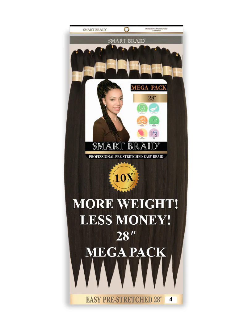 Smart Braid Pre-Stretched Braiding Hair 28"-10X Pack - Image 4