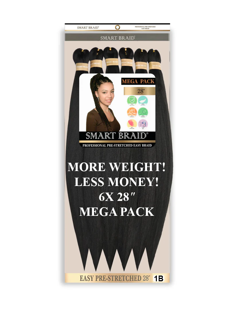 Smart Braid Pre-Stretched Braiding Hair 28" -6X Pack - Image 3