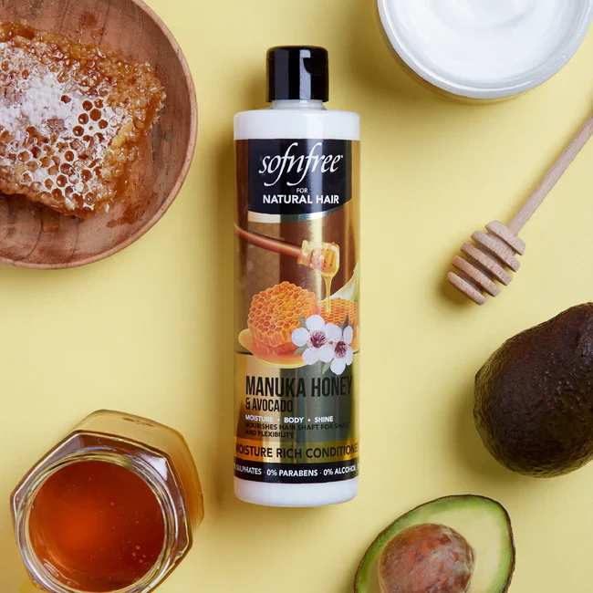Sofn’Free Moisture Rich Conditioner with Manuka Honey & Avocado 350ml - Image 4