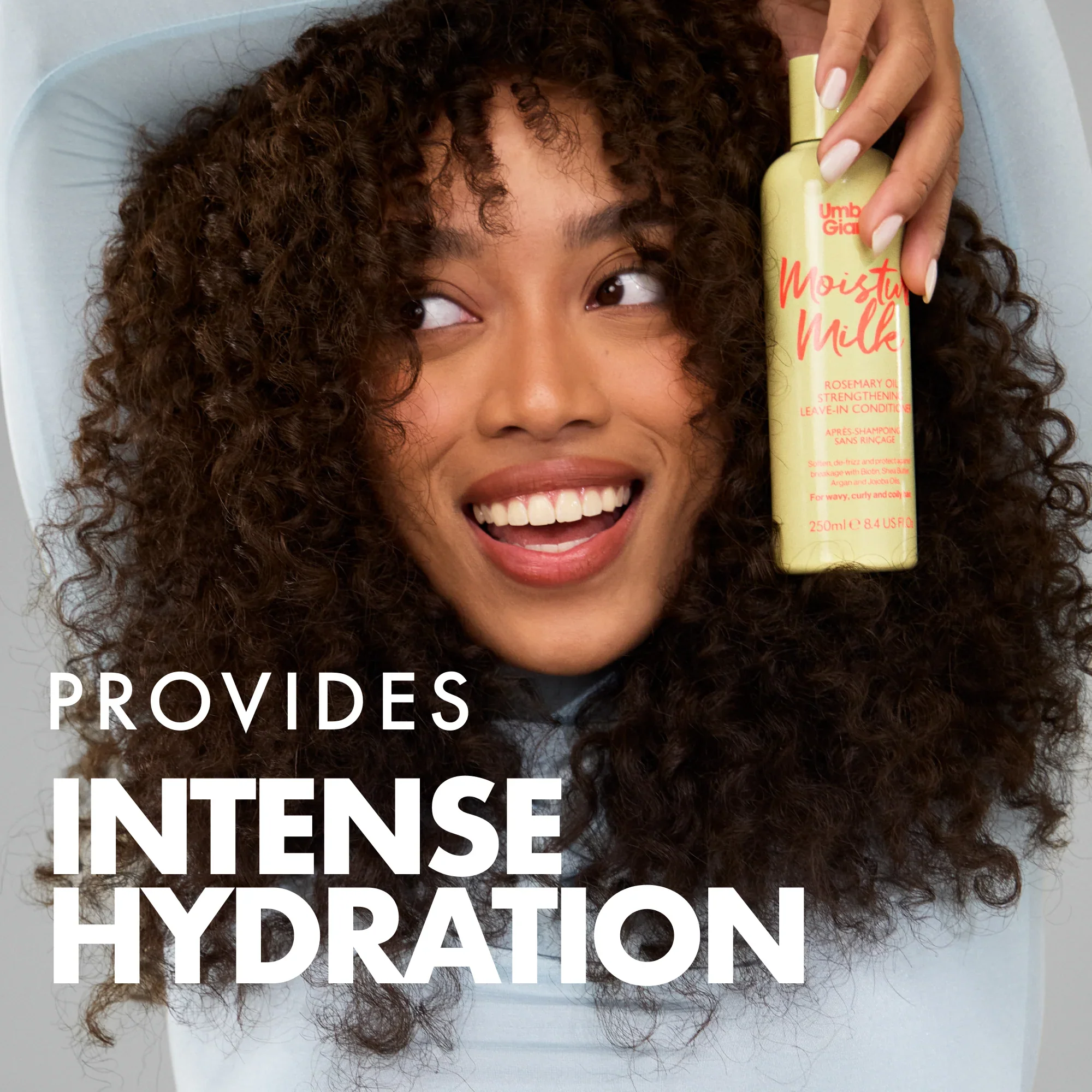 Umberto Giannini Strong Curls Moisture Milk Rosemary Oil Leave-In Conditioner 250ml/8.4oz - Image 3