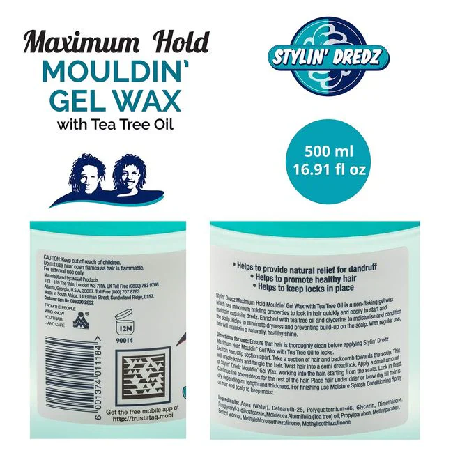 Stylin’ Dredz Mouldin’ Gel Wax 500ml - Image 7