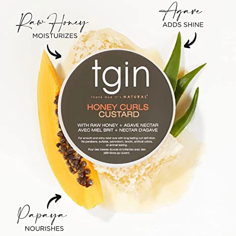 Tgin Thank God it's Natural Honey Curls Custard- 12oz - Image 2