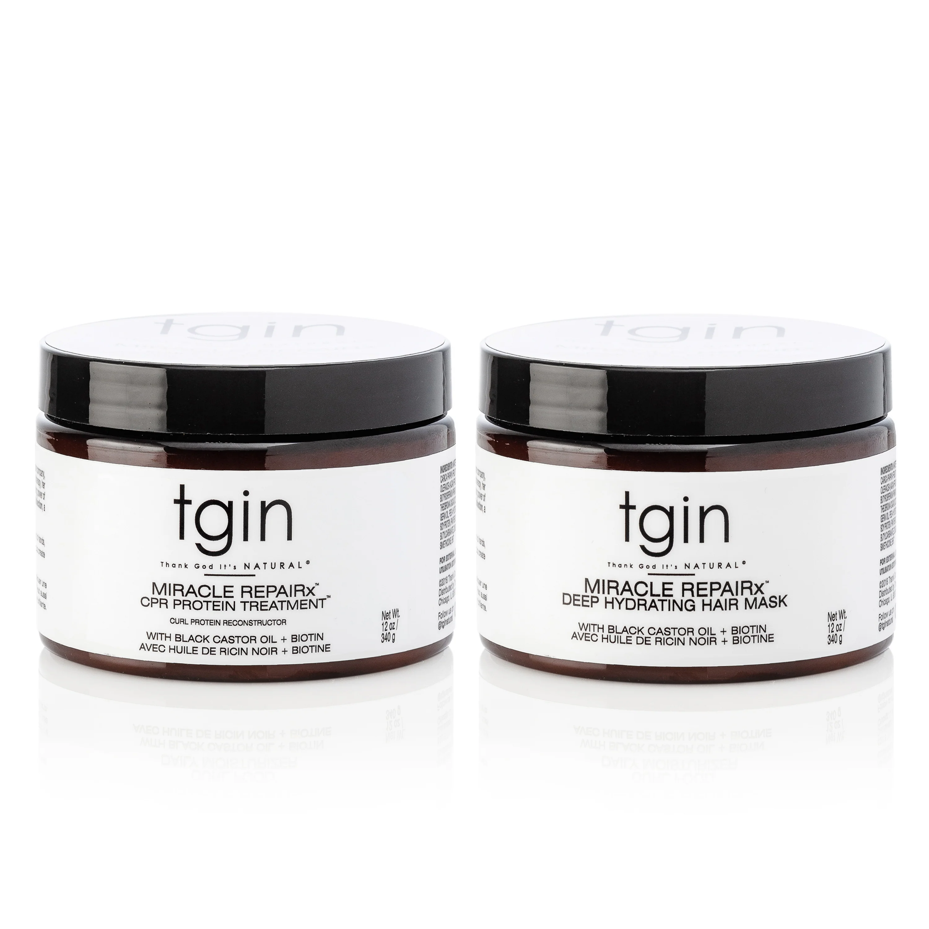 Tgin Thank God it's Natural Miracle RepaiRx Strengthening Reconstructor and Mask Duo (12oz each)