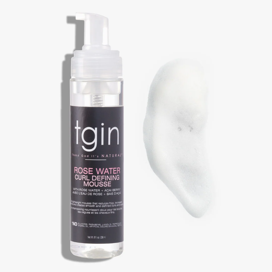 Tgin Thank God it's Natural Rose Water Curl Defining Mousse – 8oz