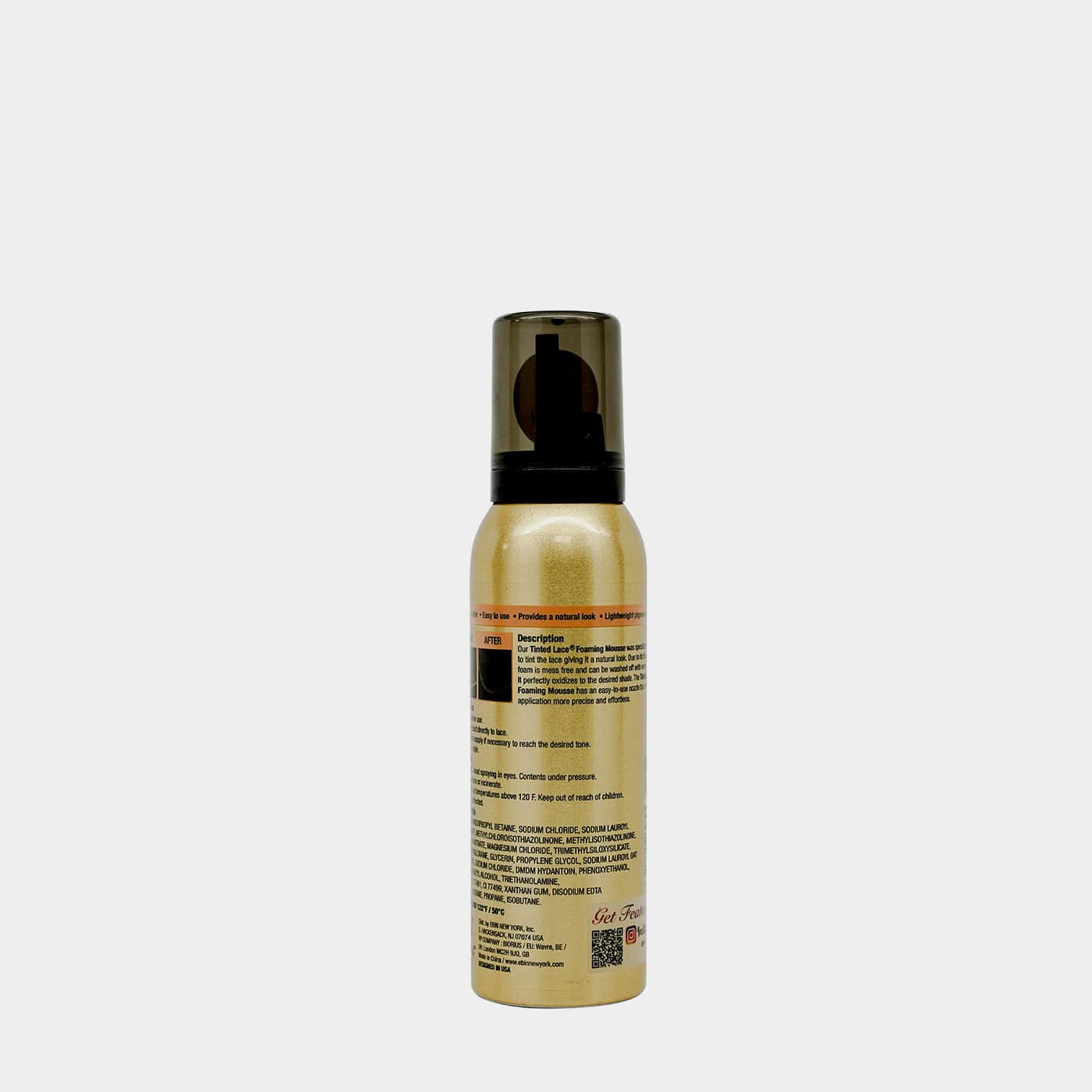 Ebin Tinted Lace Foaming Mousse Light Warm Brown 100ml/3.38oz - Image 5