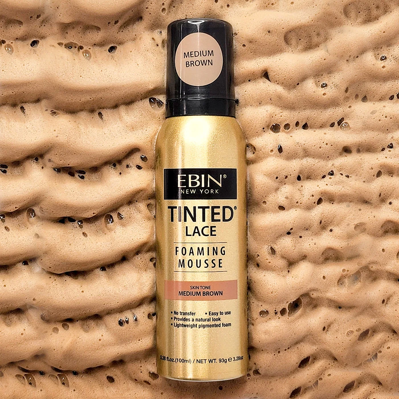Ebin Tinted Lace Foaming Mousse Medium Brown 100ml/3.38oz - Image 13