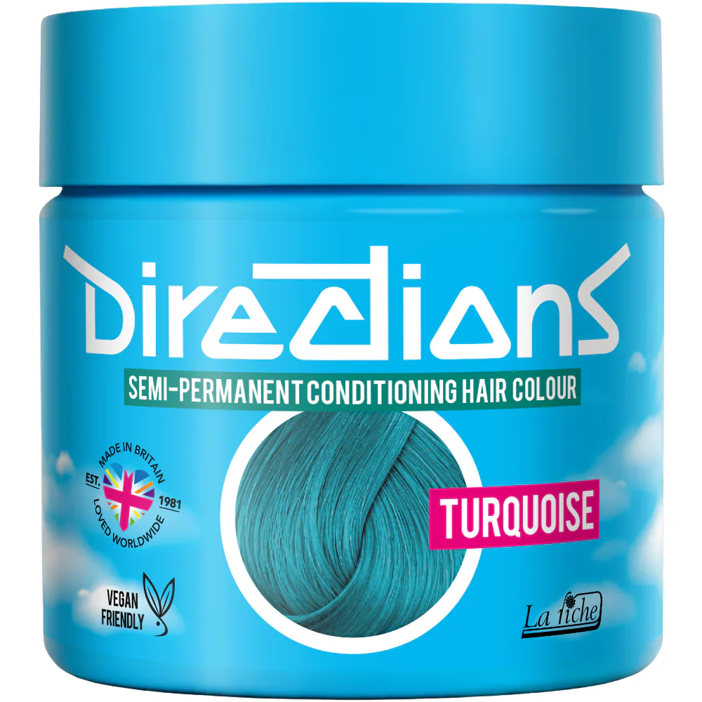 DIRECTIONS Turquoise Semi-permanent hair colour 100ml
