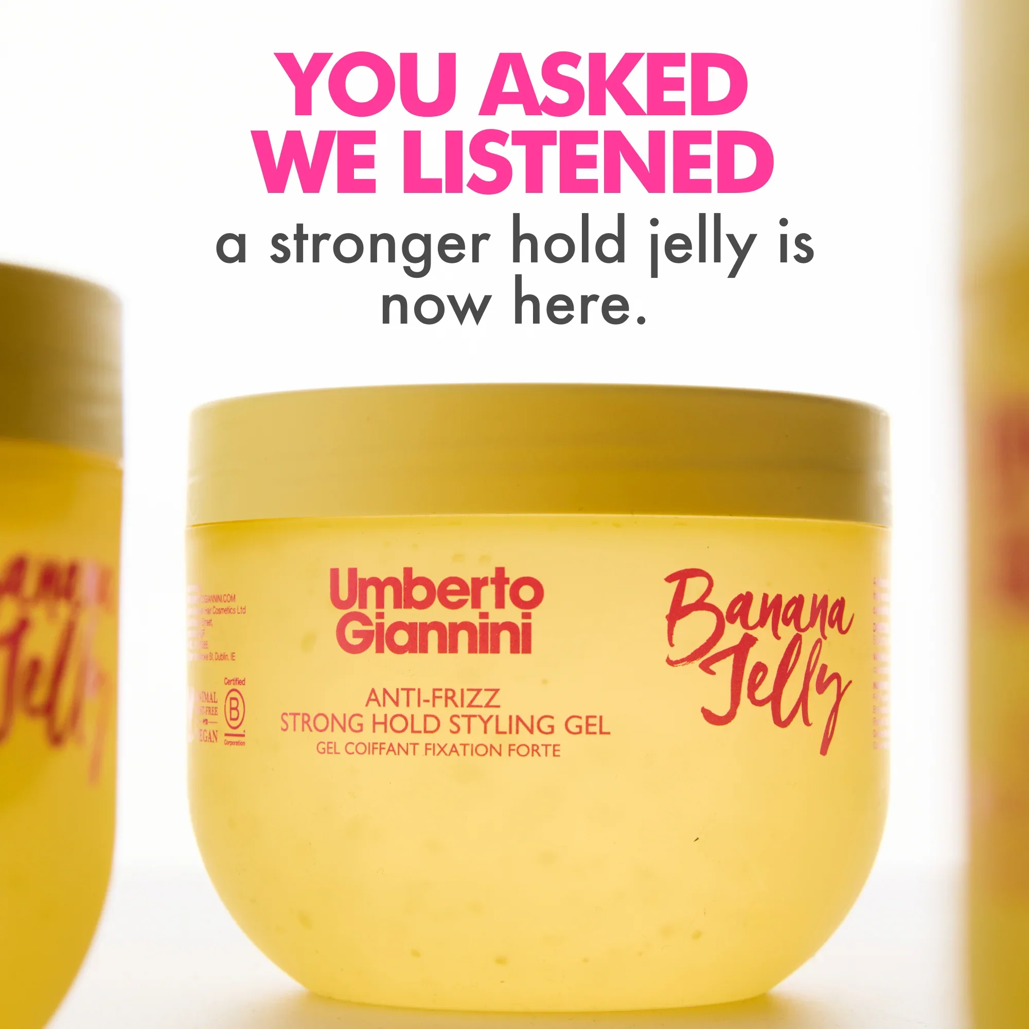 Umberto Giannini Banana Jelly Anti-Frizz Strong Hold Styling Gel 475ml/16.06oz - Image 3
