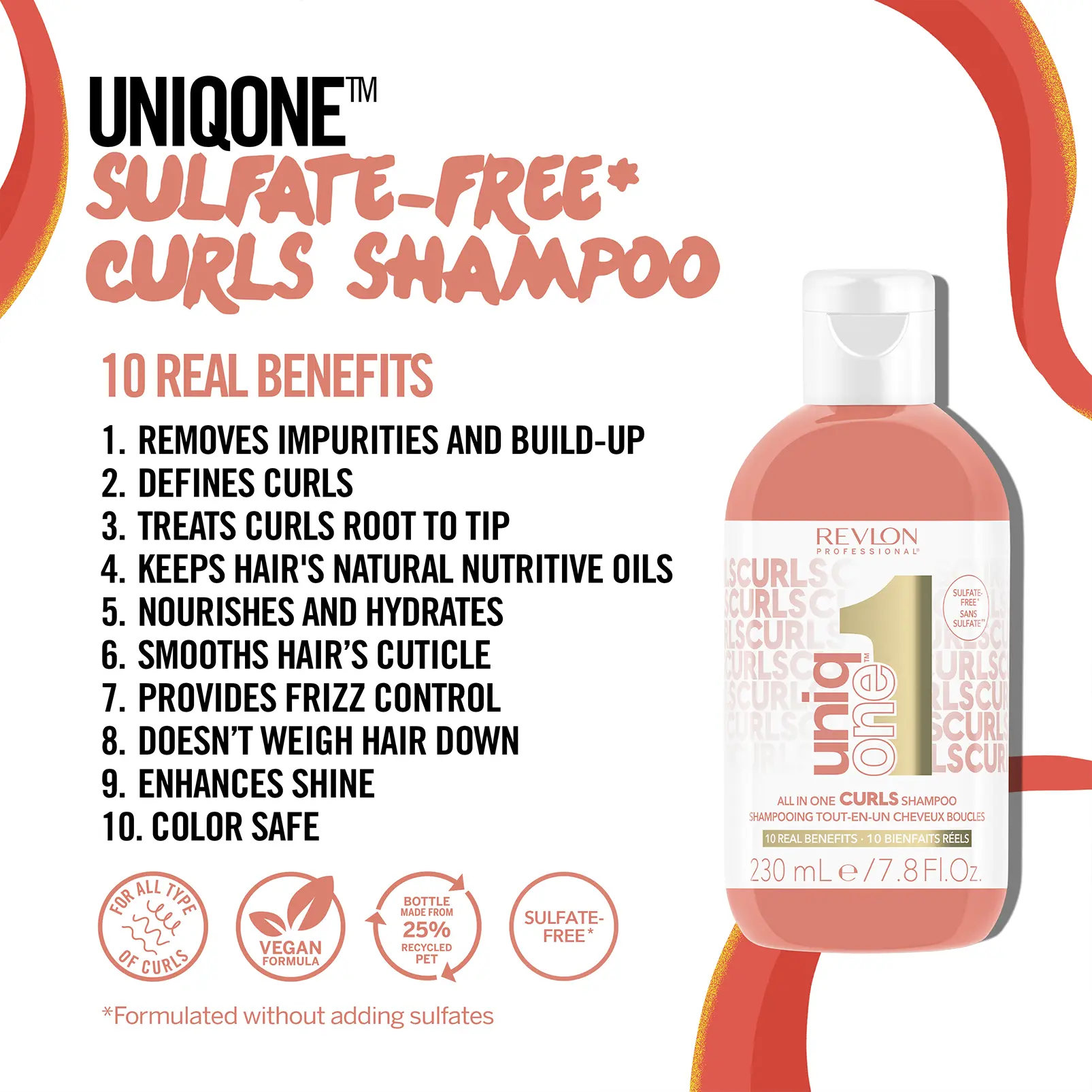 UNIQONE™ SULFATE-FREE  CURLS SHAMPOO 230 ML - Image 3