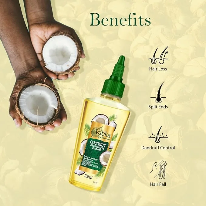 Vatika Afro Naturals Coconut Restorative Hair Oil For Afro Textured Hair 100ml - Image 3