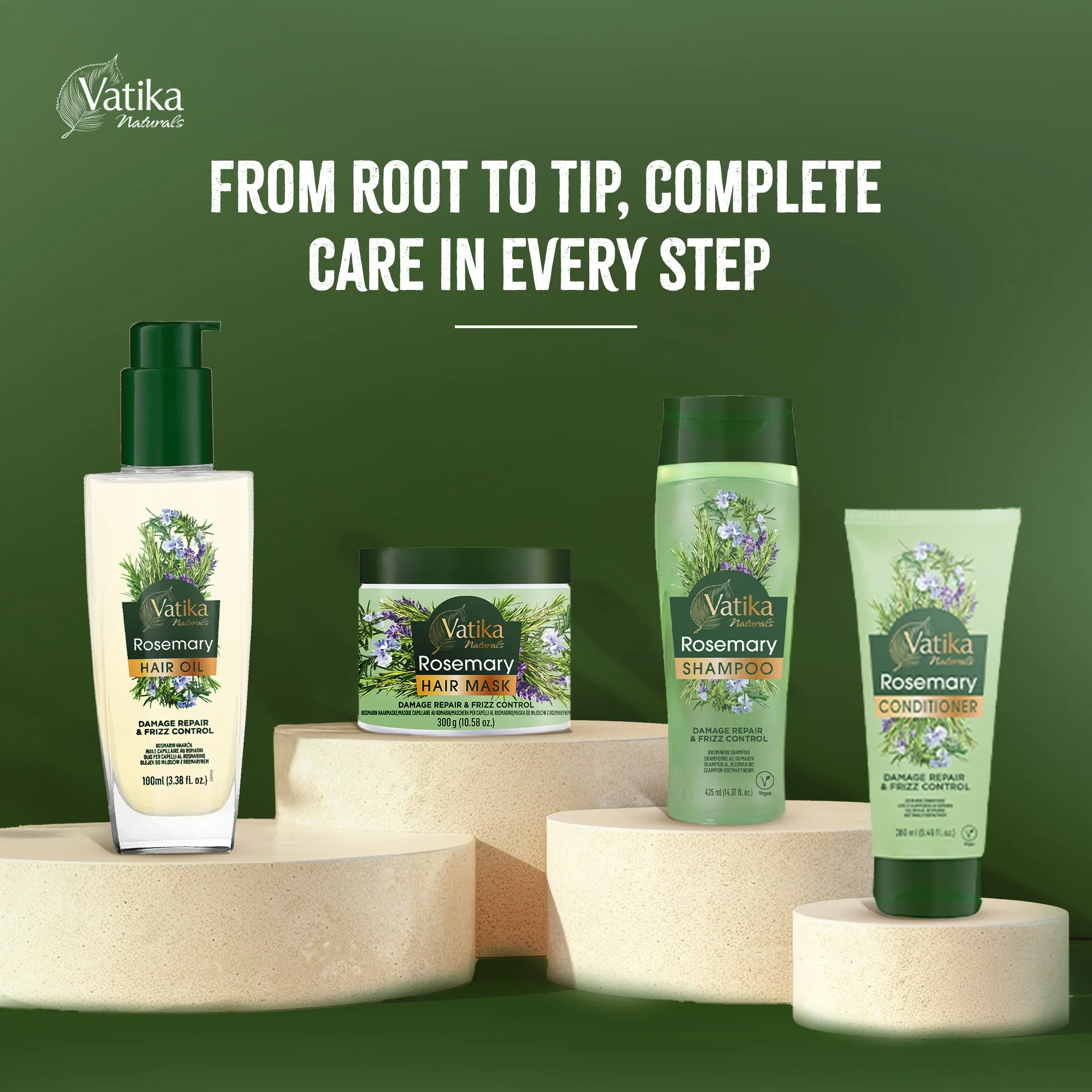 Vatika Natural Rosemary Conditioner Damage Repair & Frizz Control 280g - Image 7