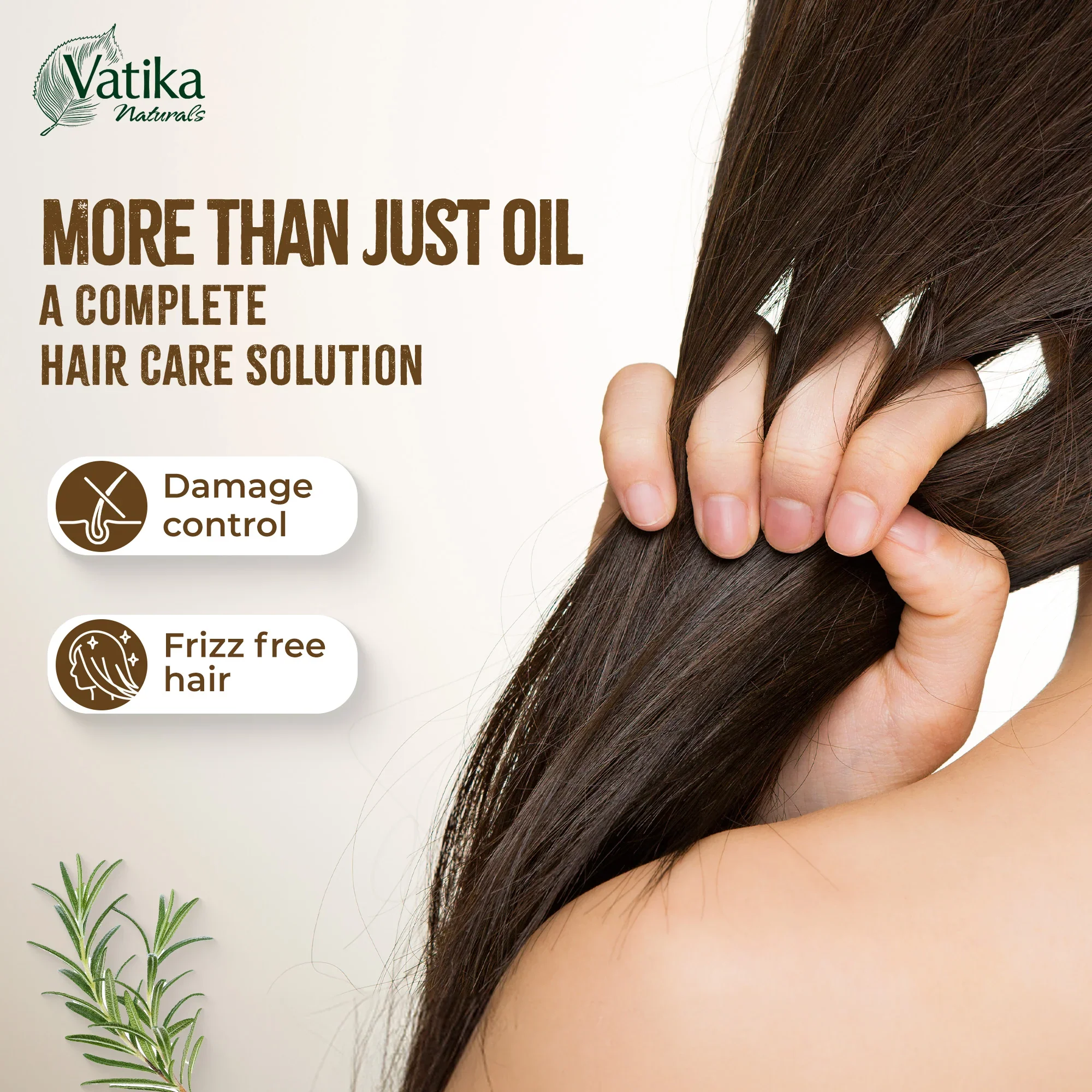 Vatika Natural Rosemary Hair Oil Damage Repair & Frizz Control 100ml - Image 3