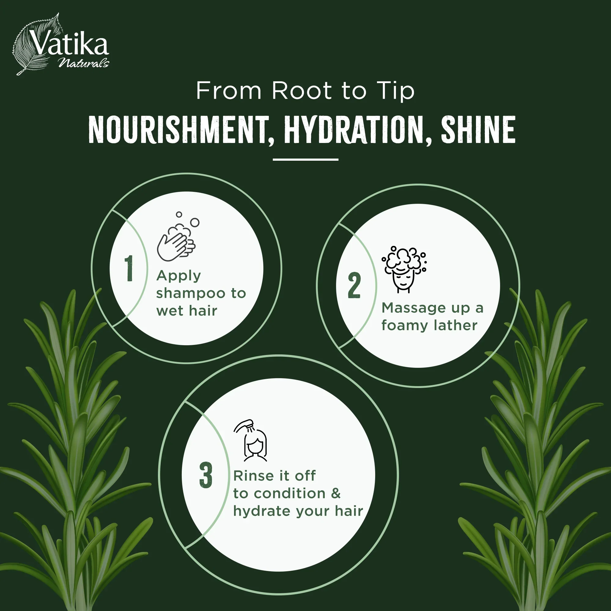 Vatika Natural Rosemary Shampoo  Damage Repair & Frizz Control 425ml - Image 5