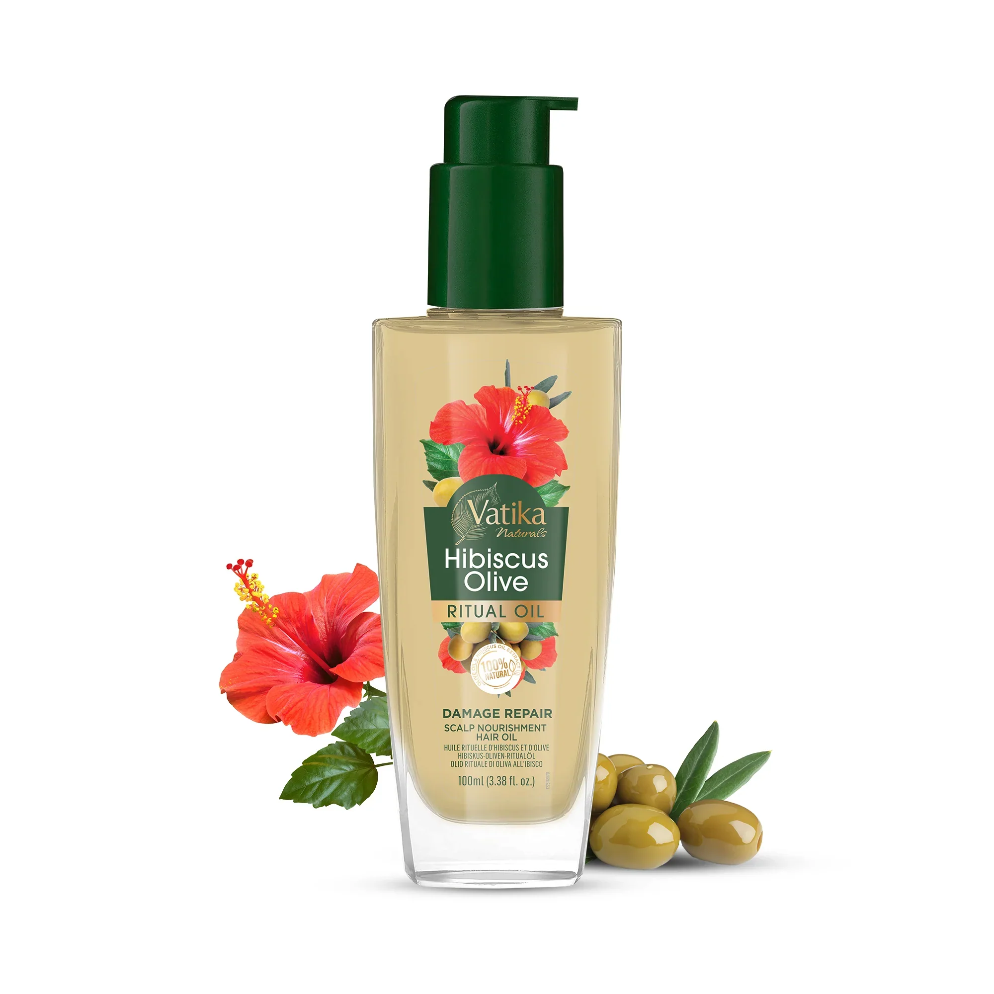 Vatika Naturals Hibiscus Olive Ritual Hair Oil 100ml