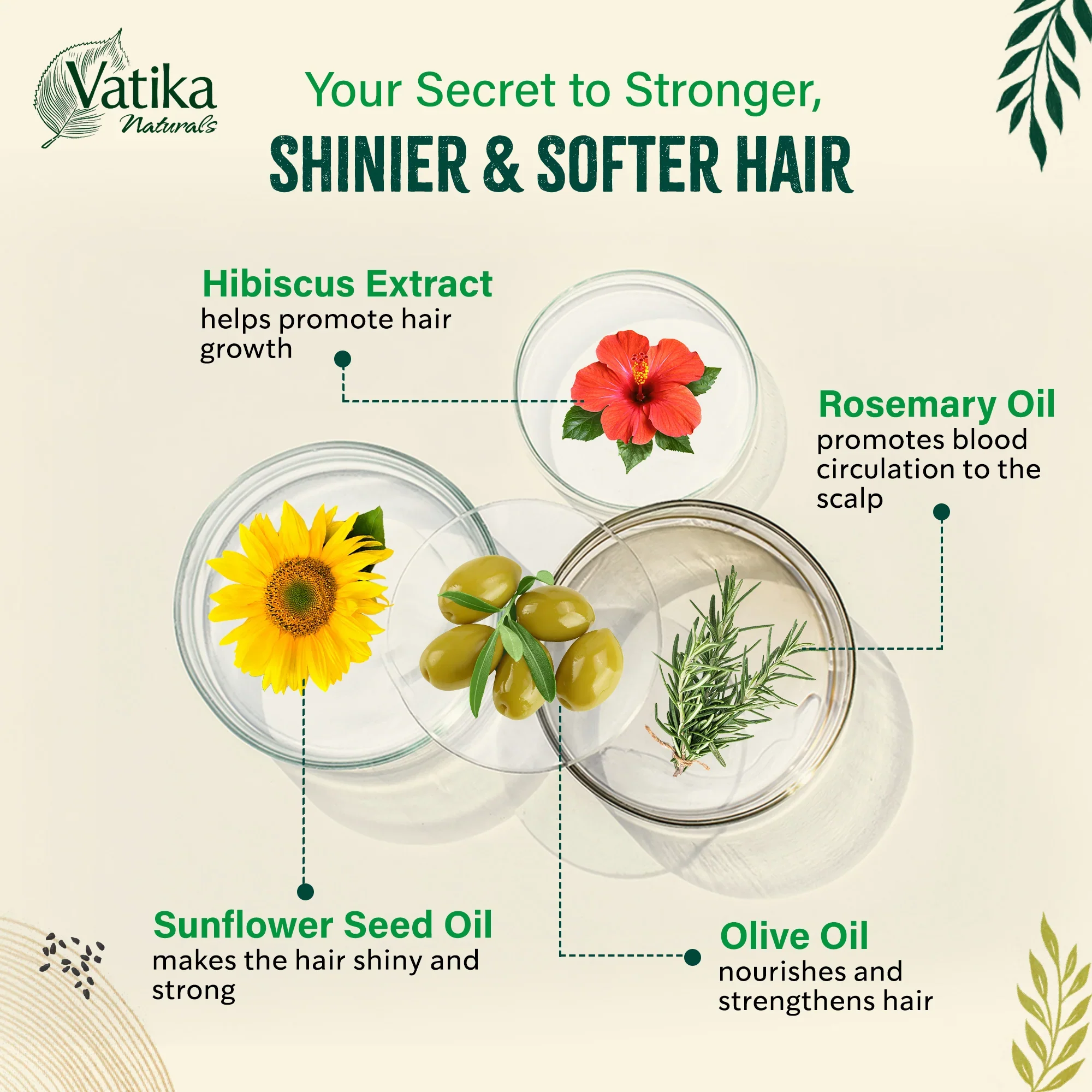 Vatika Naturals Hibiscus Olive Ritual Hair Oil 100ml - Image 2