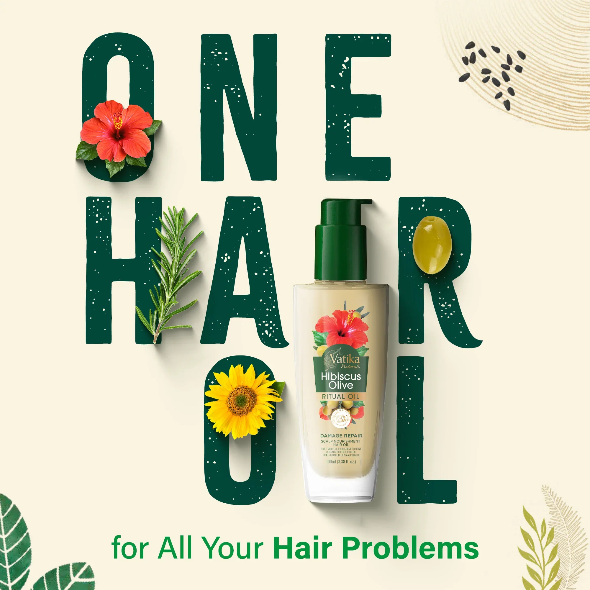 Vatika Naturals Hibiscus Olive Ritual Hair Oil 100ml - Image 6