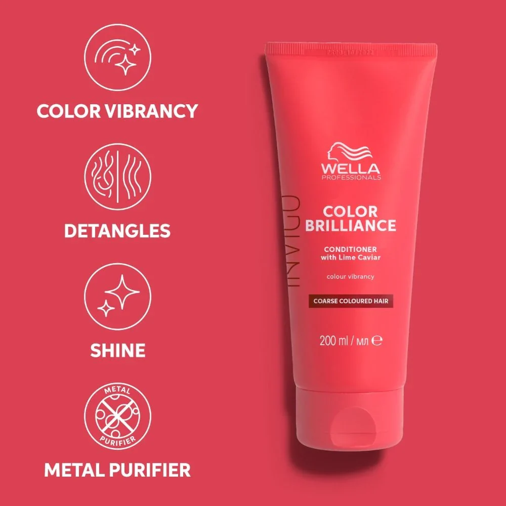 Wella Professionals Invigo Colour Brilliance Vibrant Colour Conditioner Coarse Hair 200ml - Image 4
