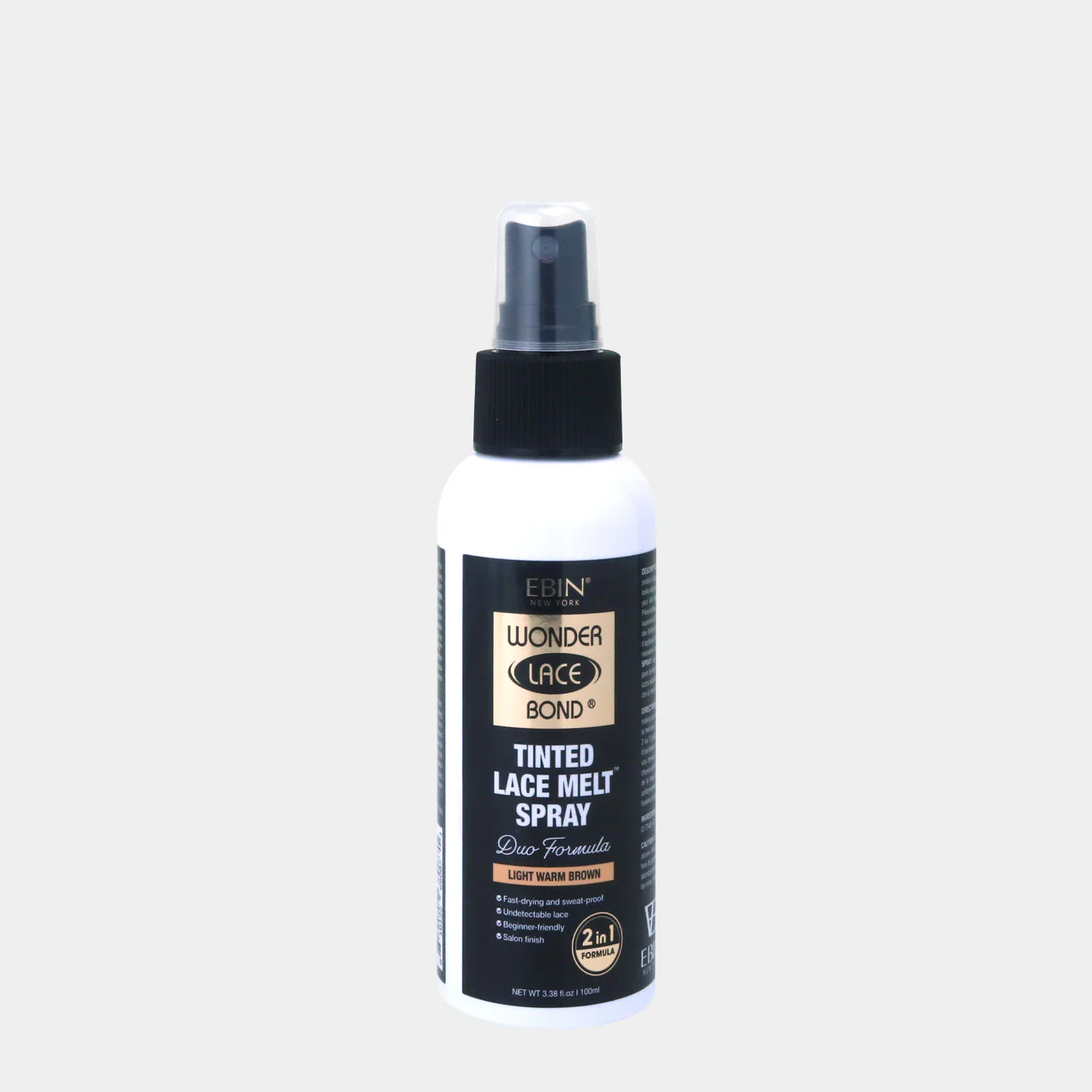 EbinWonder Lace Bond Tinted Lace Melt Color Spray Light Warm Brown 100ml/3.38oz