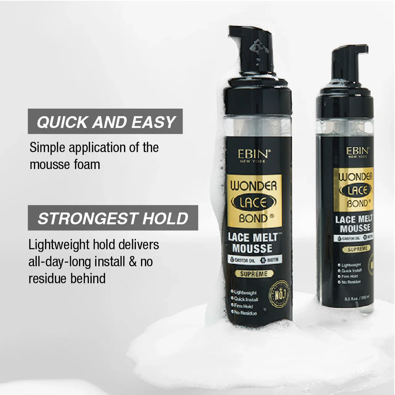 Ebin Wonder Lace Bond Lace Melt Lightweight Mousse Supreme 250ml - Image 5